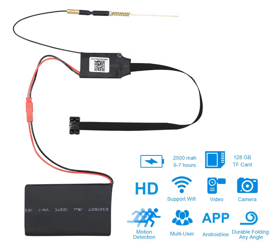 מצלמת חריר עם wifi IR מצלמת ריגול נסתרת לראיית לילה